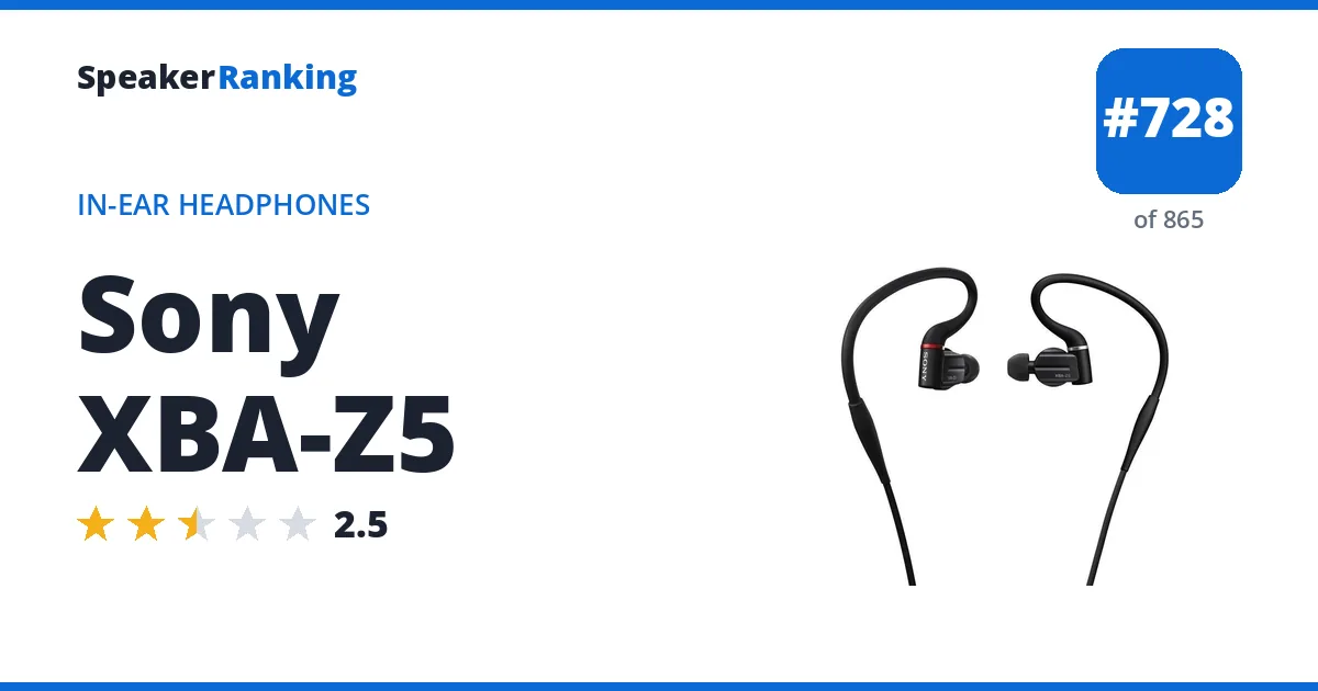 Sony XBA-Z5 - ranked #728 of 865 In-Ear Headphones · Editor's rating 2.5/5
