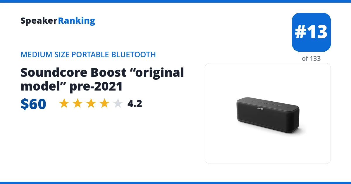 Soundcore Boost “original model” pre-2021 ranking card