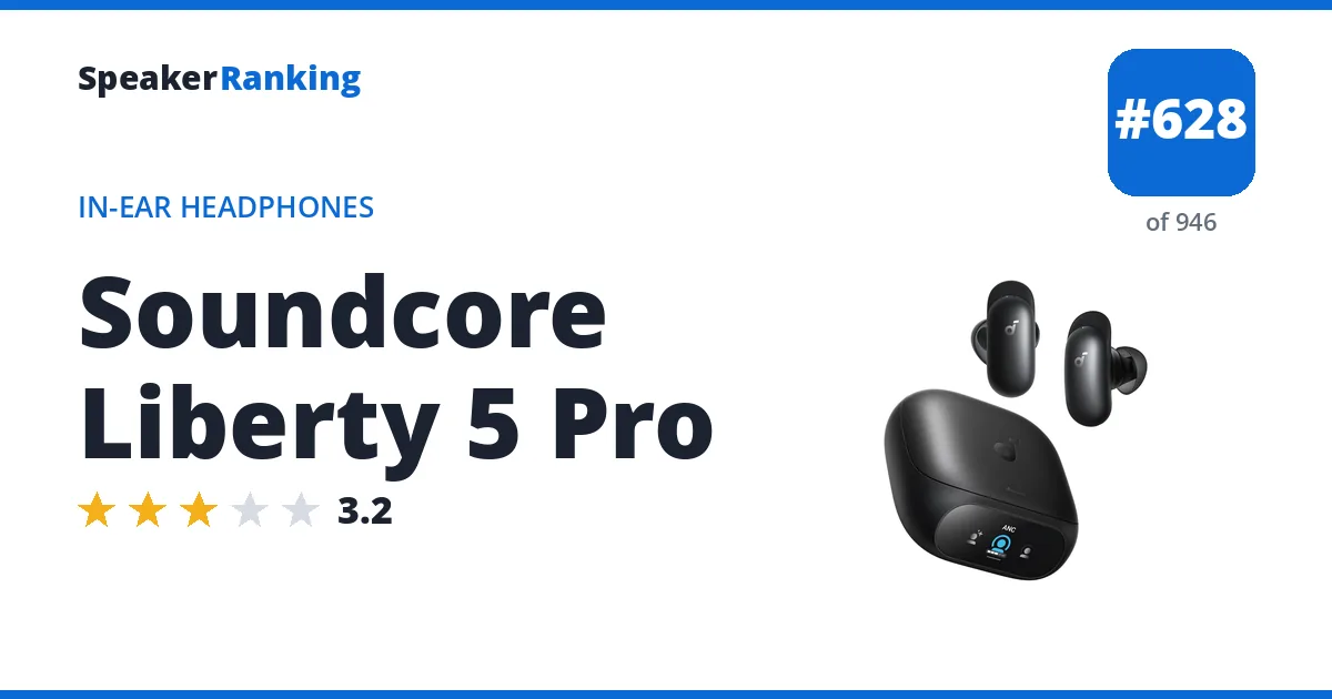 Soundcore Liberty 5 Pro - ranked #628 of 946 In-Ear Headphones · Editor's rating 3.2/5