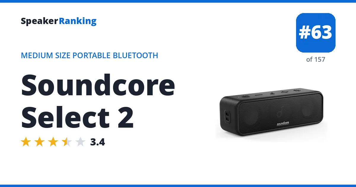 Soundcore Select 2 ranking card