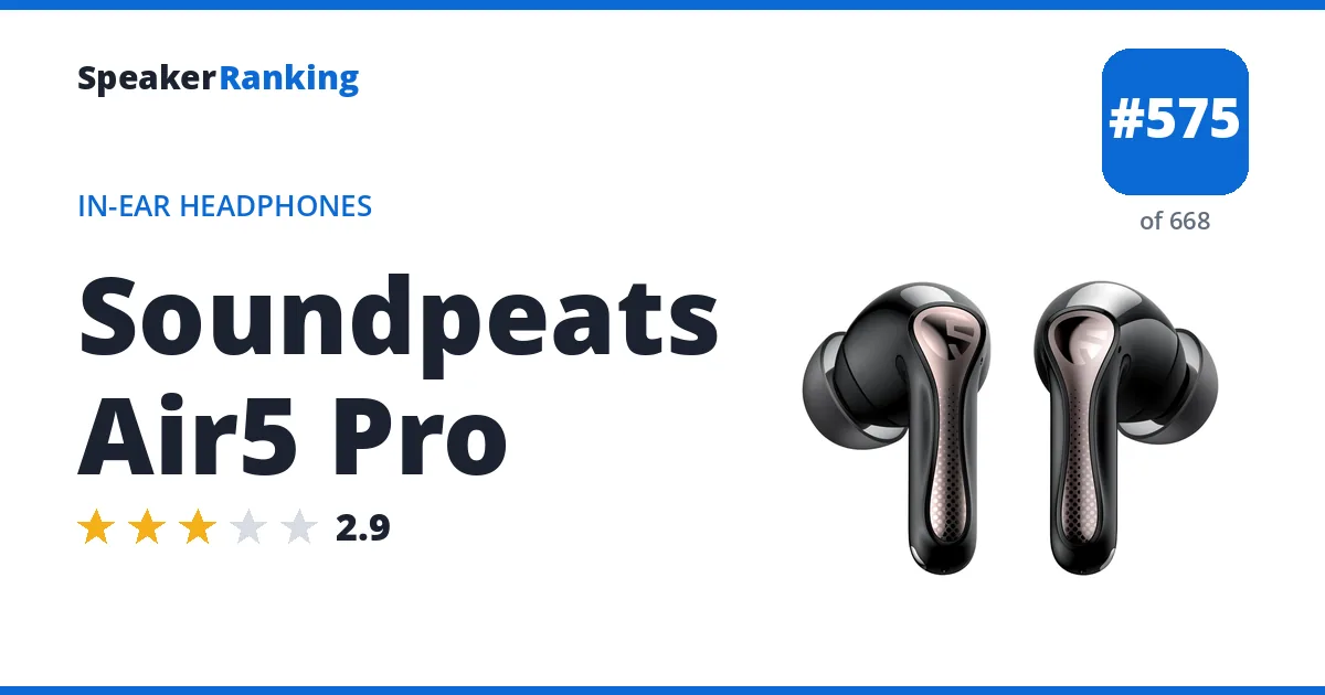 Soundpeats Air5 Pro ranking card