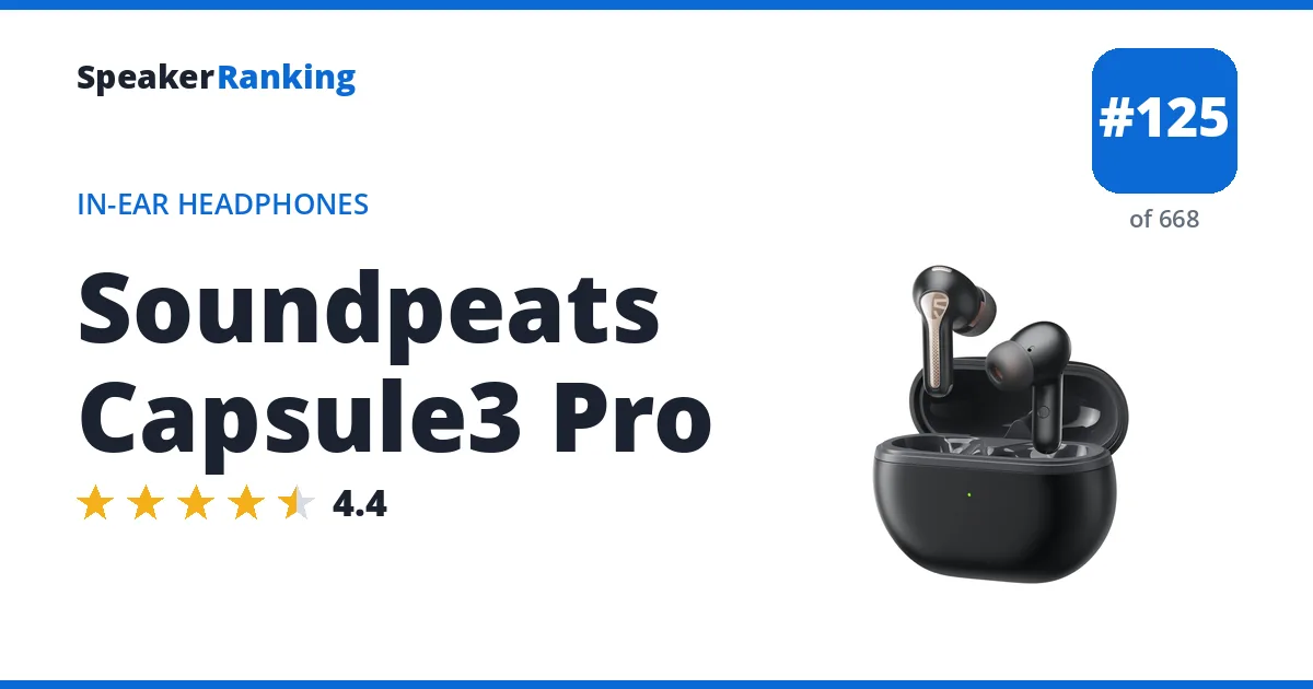Soundpeats Capsule3 Pro - ranked #121 of 657 In-Ear Headphones · Editor's rating 4.4/5