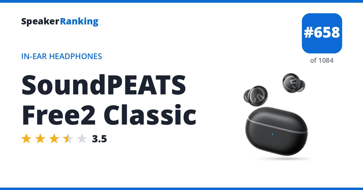 SoundPEATS Free2 Classic - ranked #658 of 1084 In-Ear Headphones · Editor's rating 3.5/5