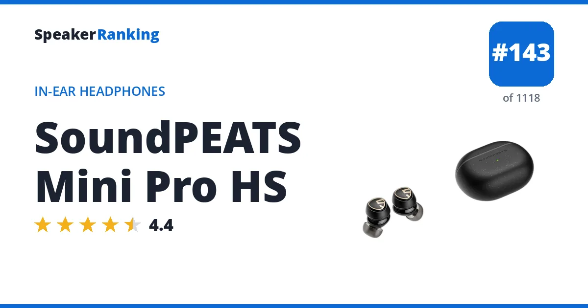 SoundPEATS Mini Pro HS - ranked #143 of 1118 In-Ear Headphones · Editor's rating 4.4/5