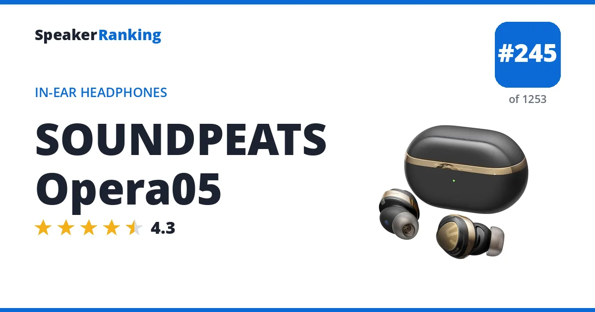 SOUNDPEATS Opera05 - ranked #245 of 1253 In-Ear Headphones · Editor's rating 4.3/5