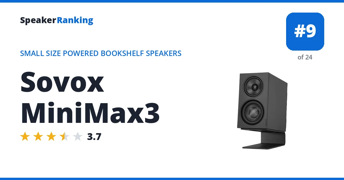 Sovox MiniMax3 - ranked #9 of 24 Small Size Powered Bookshelf Speakers · Editor's rating 3.7/5