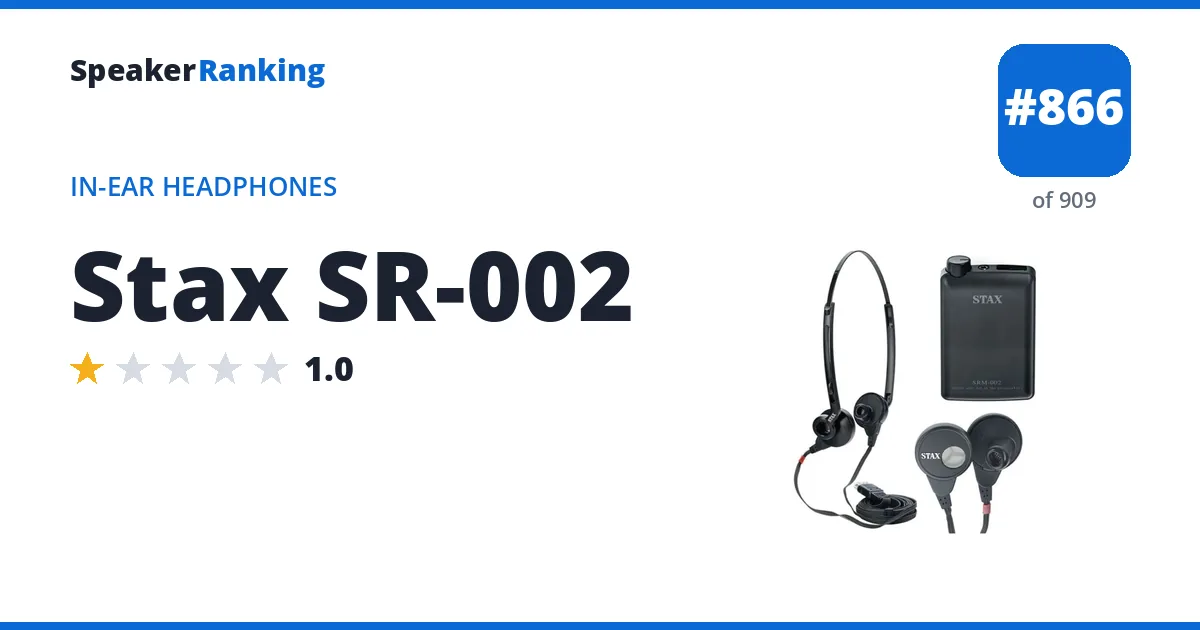 Stax SR-002 - ranked #866 of 909 In-Ear Headphones · Editor's rating 1/5