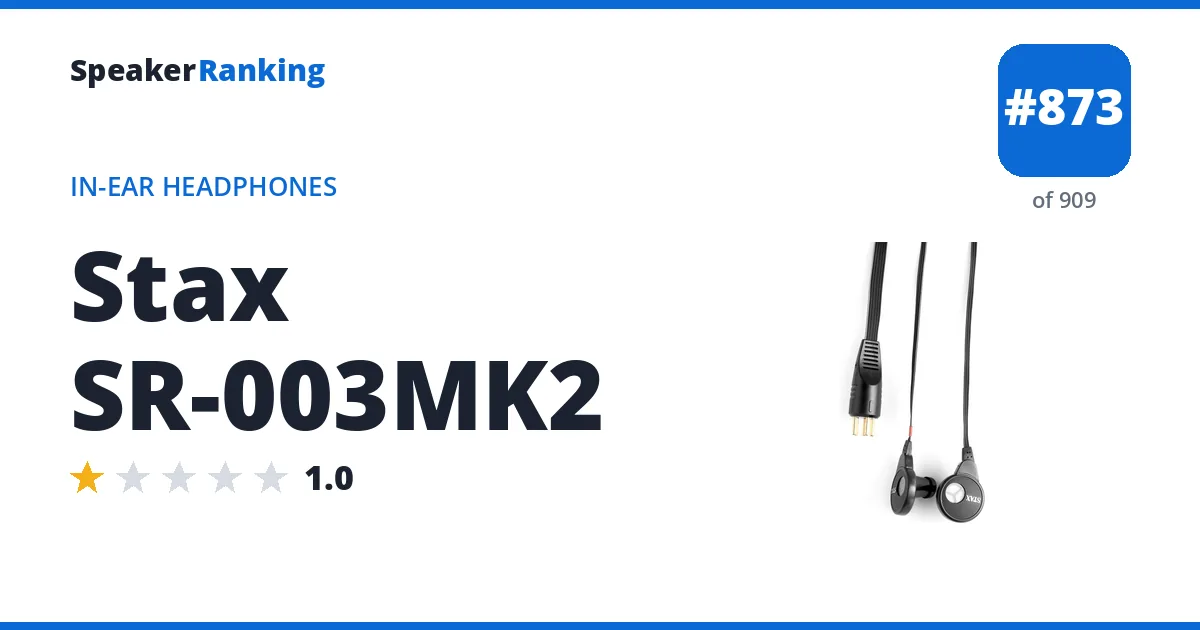 Stax SR-003MK2 - ranked #873 of 909 In-Ear Headphones · Editor's rating 1/5