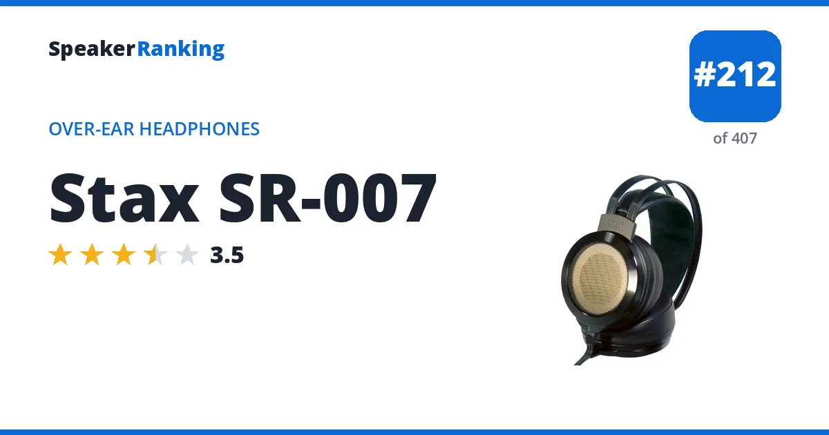 Stax SR-007 - ranked #212 of 382 Over-Ear Headphones · Editor's rating 3.5/5