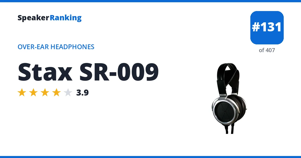 Stax SR-009 - ranked #131 of 382 Over-Ear Headphones · Editor's rating 3.9/5