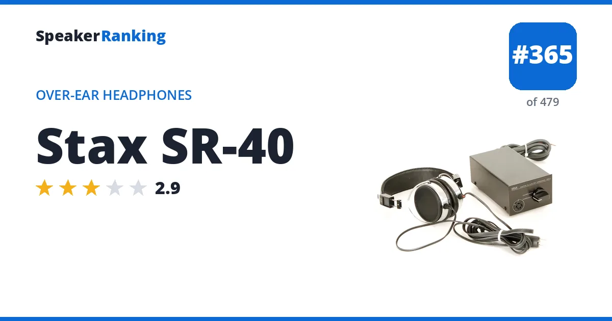 Stax SR-40 - ranked #365 of 479 Over-Ear Headphones · Editor's rating 2.9/5