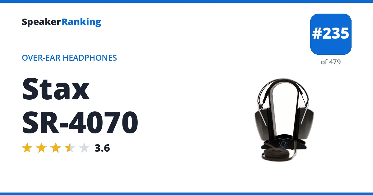 Stax SR-4070 - ranked #235 of 479 Over-Ear Headphones · Editor's rating 3.6/5