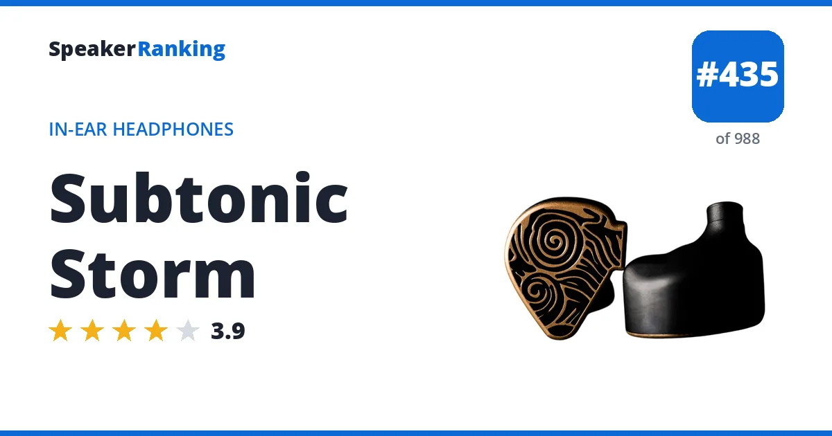 Subtonic Storm - ranked #418 of 971 In-Ear Headphones · Editor's rating 3.9/5
