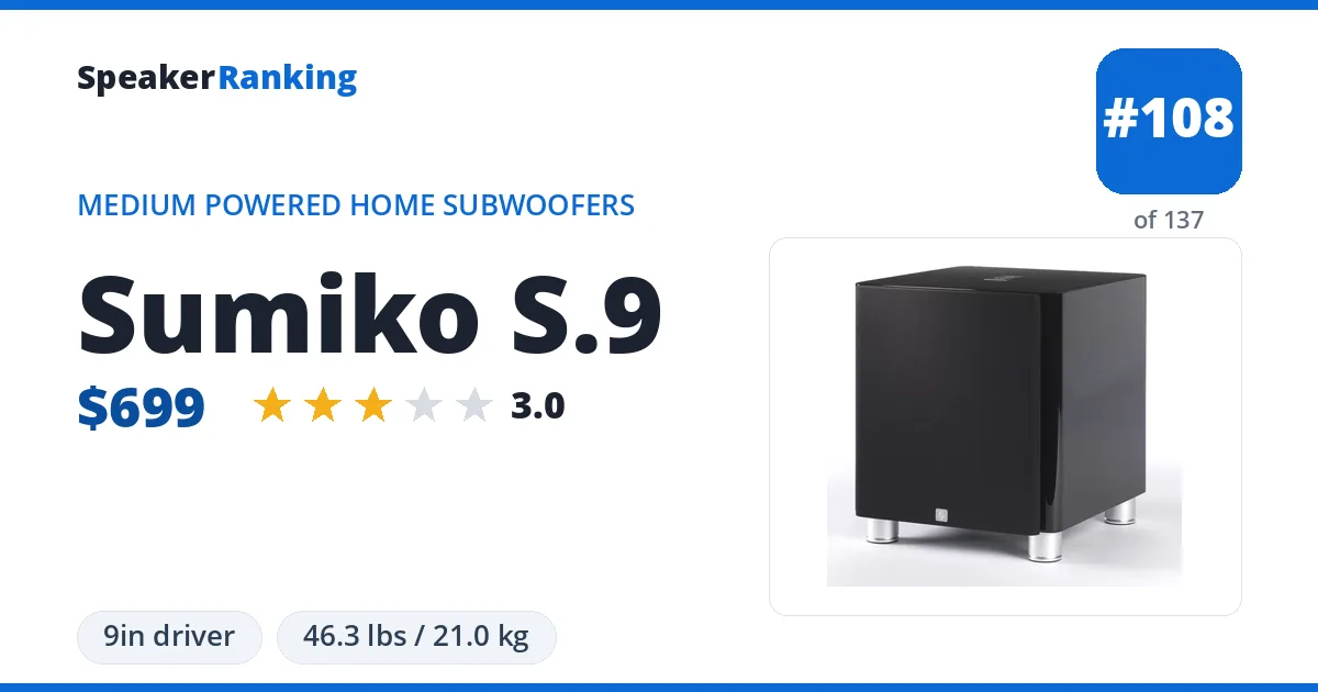 Sumiko S.9 ranking card