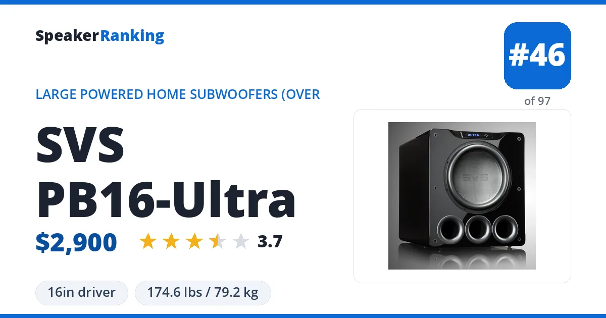 SVS PB16-Ultra ranking card