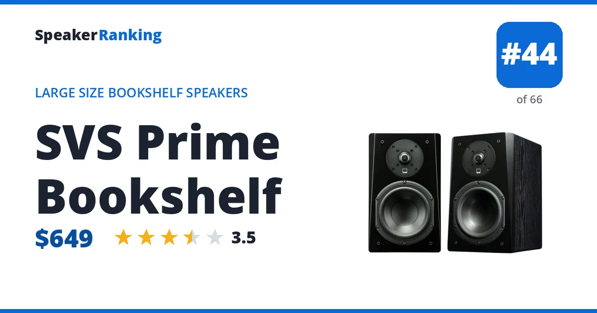 SVS Prime Bookshelf - ranked #44 of 66 Large Size Bookshelf Speakers · Editor's rating 3.5/5