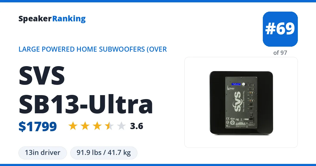 SVS SB13-Ultra ranking card