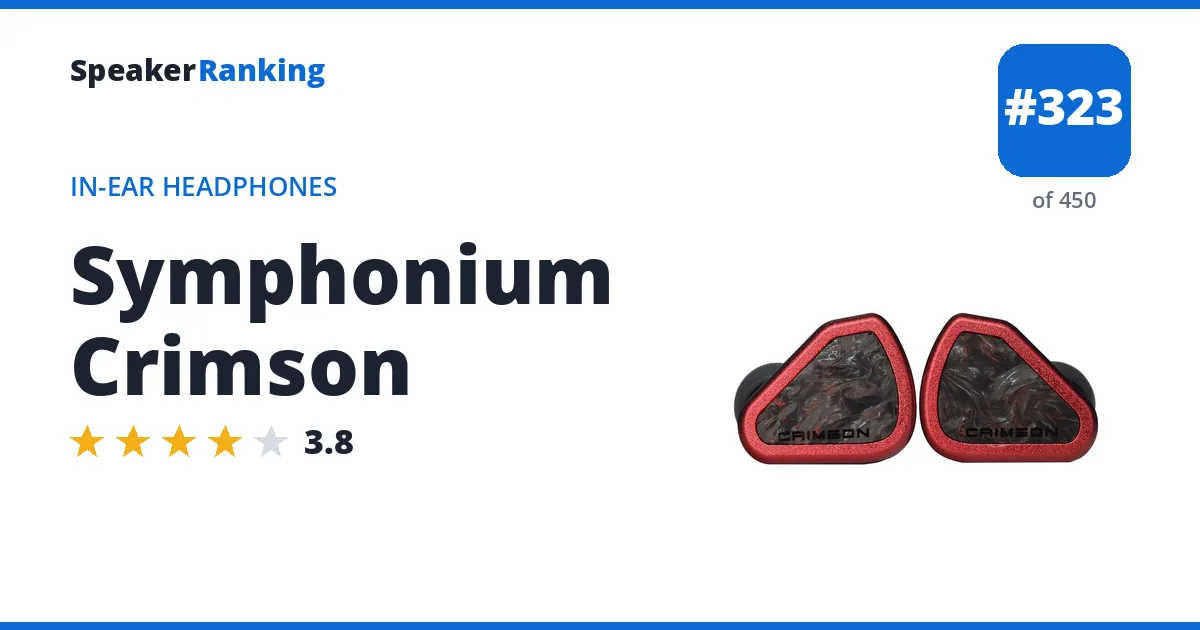 Symphonium Crimson - ranked #323 of 450 In-Ear Headphones · Editor's rating 3.8/5