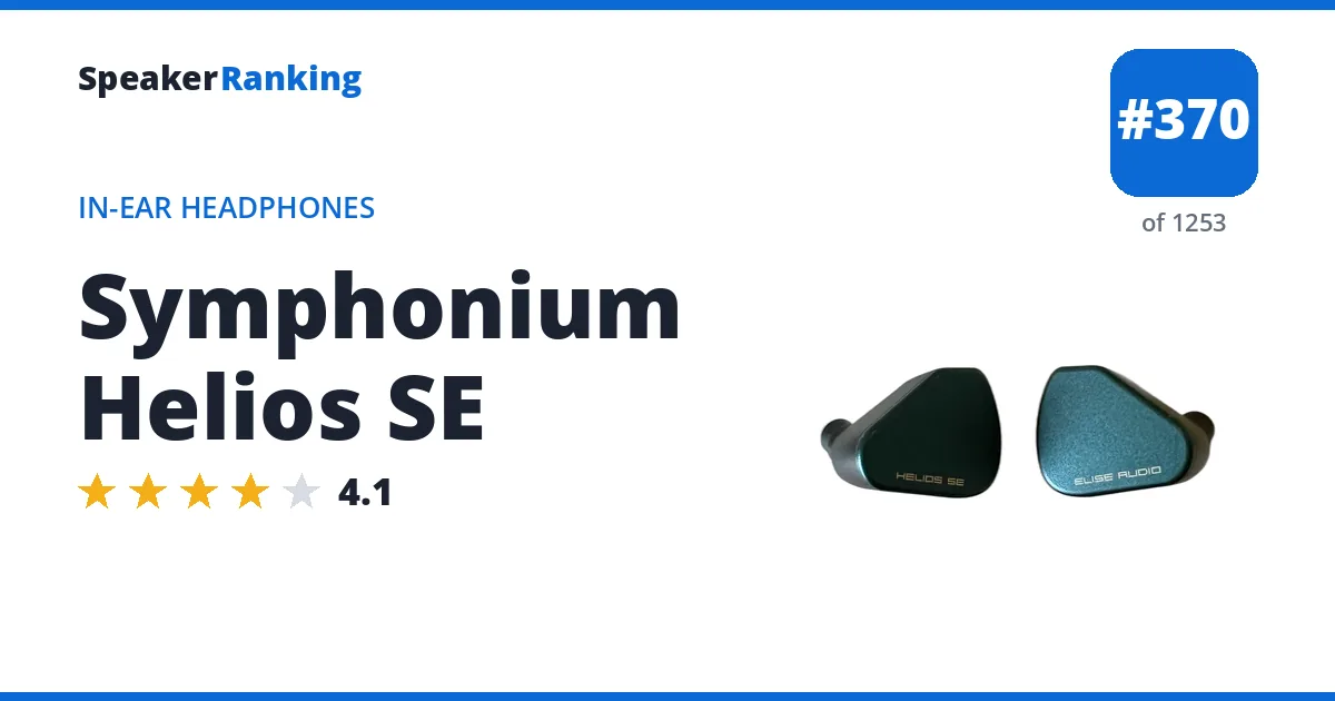 Symphonium Helios SE - ranked #370 of 1253 In-Ear Headphones · Editor's rating 4.1/5