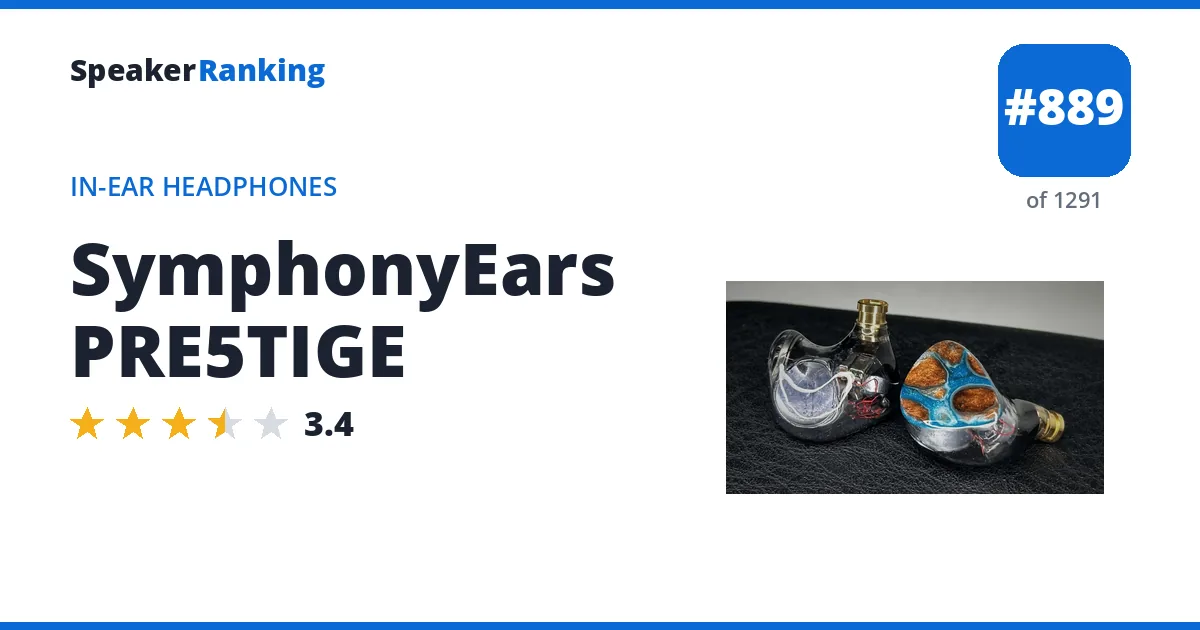 SymphonyEars PRE5TIGE - ranked #889 of 1291 In-Ear Headphones · Editor's rating 3.4/5