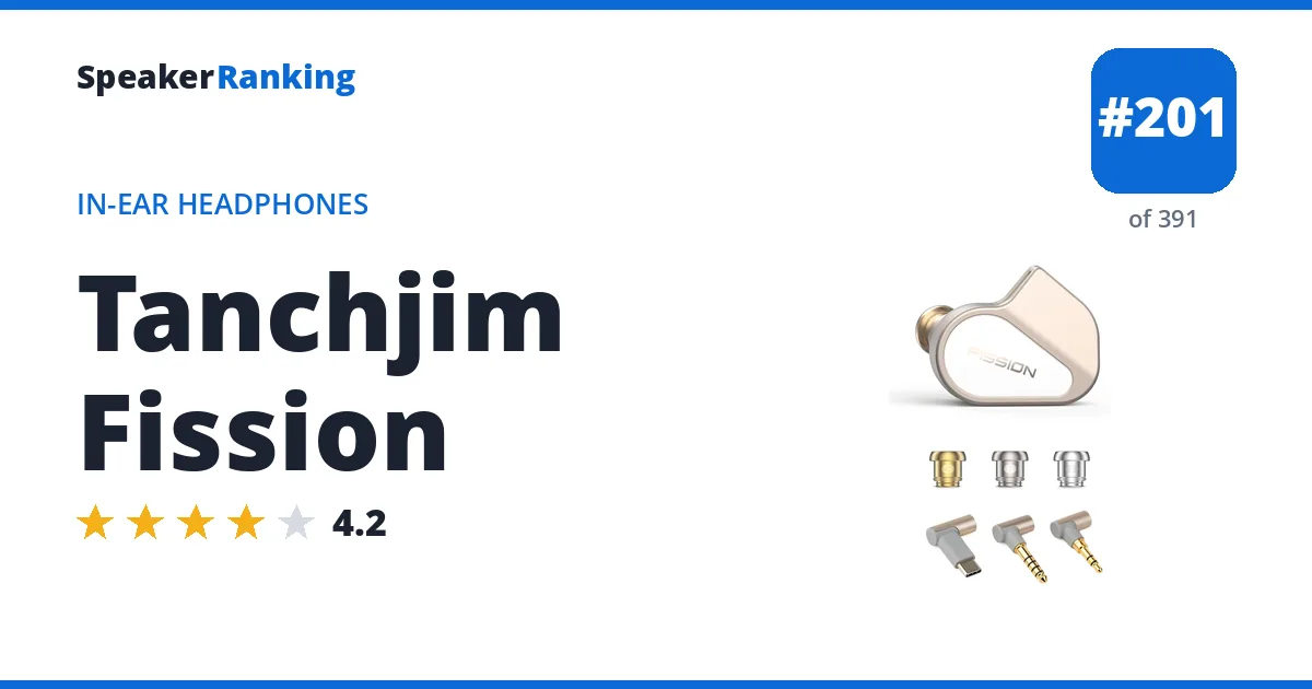 Tanchjim Fission - ranked #201 of 361 In-Ear Headphones · Editor's rating 4.2/5