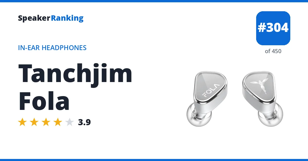 Tanchjim Fola - ranked #304 of 450 In-Ear Headphones · Editor's rating 3.9/5