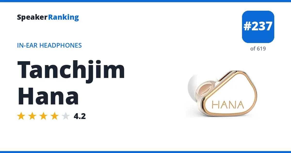 Tanchjim Hana - ranked #231 of 584 In-Ear Headphones · Editor's rating 4.2/5