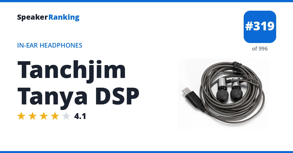 Tanchjim Tanya DSP - ranked #319 of 996 In-Ear Headphones · Editor's rating 4.1/5