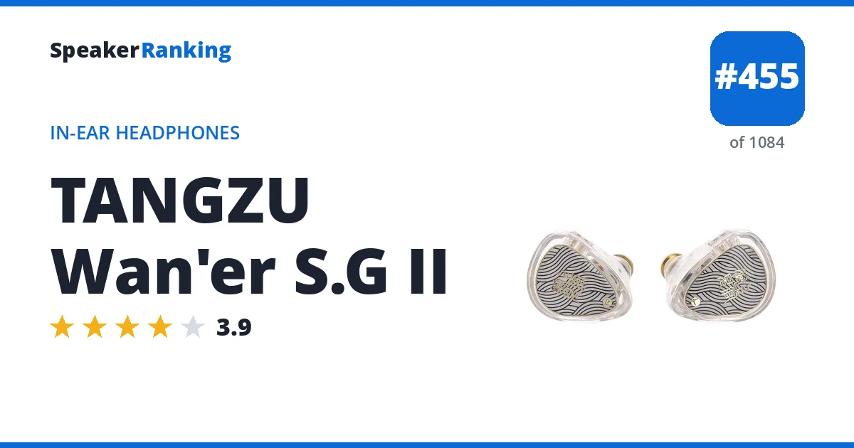 TANGZU Wan'er S.G II - ranked #453 of 1061 In-Ear Headphones · Editor's rating 3.9/5