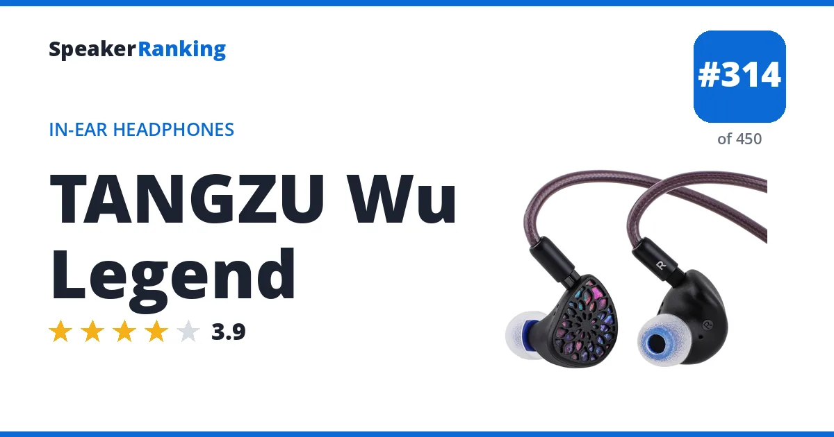 TANGZU Wu Legend - ranked #314 of 450 In-Ear Headphones · Editor's rating 3.9/5