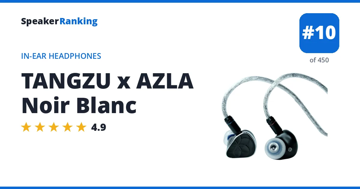 TANGZU x AZLA Noir Blanc - ranked #10 of 421 In-Ear Headphones · Editor's rating 4.9/5