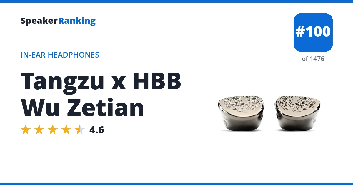Tangzu x HBB Wu Zetian - ranked #100 of 1476 In-Ear Headphones · Editor's rating 4.6/5