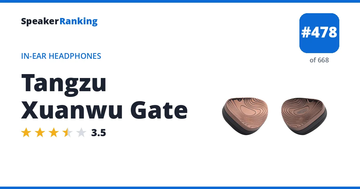 Tangzu Xuanwu Gate - ranked #478 of 668 In-Ear Headphones · Editor's rating 3.5/5