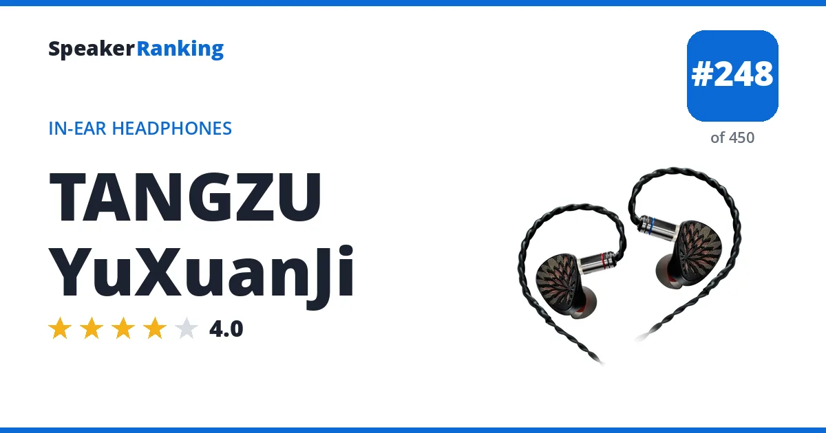 TANGZU YuXuanJi - ranked #248 of 450 In-Ear Headphones · Editor's rating 4/5
