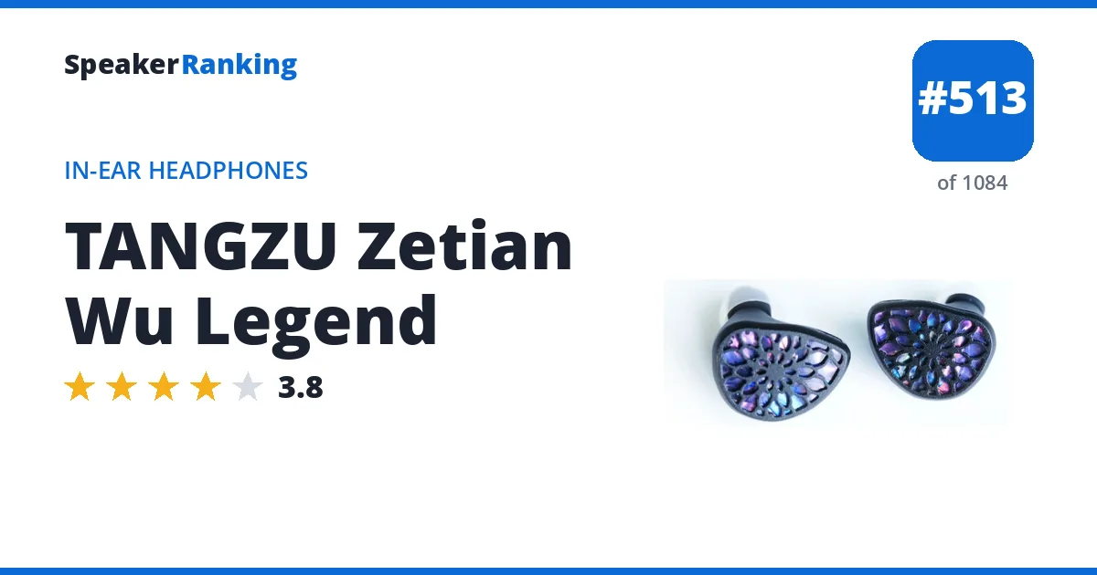 TANGZU Zetian Wu Legend - ranked #511 of 1061 In-Ear Headphones · Editor's rating 3.8/5