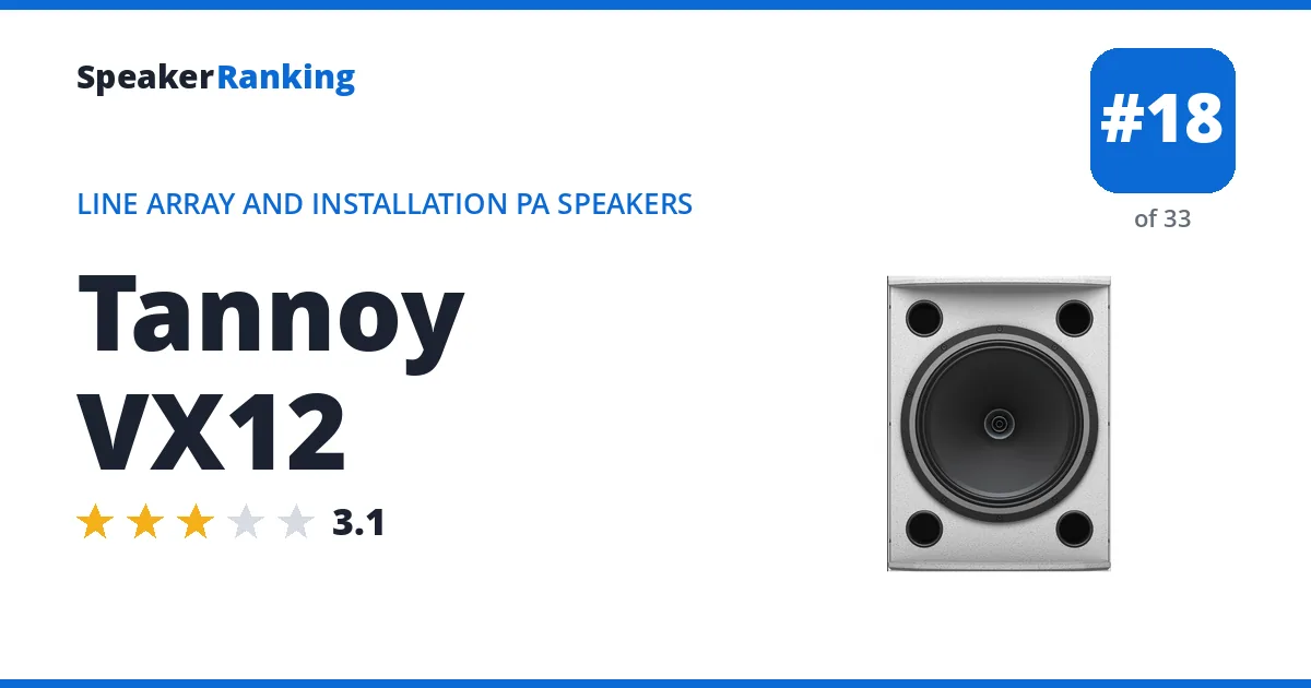 Tannoy VX12 - ranked #18 of 33 Line Array and Installation PA Speakers · Editor's rating 3.1/5