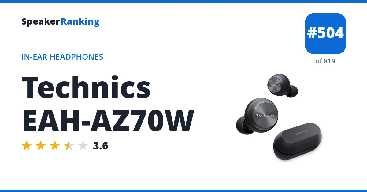 Technics EAH-AZ70W - ranked #504 of 749 In-Ear Headphones · Editor's rating 3.6/5