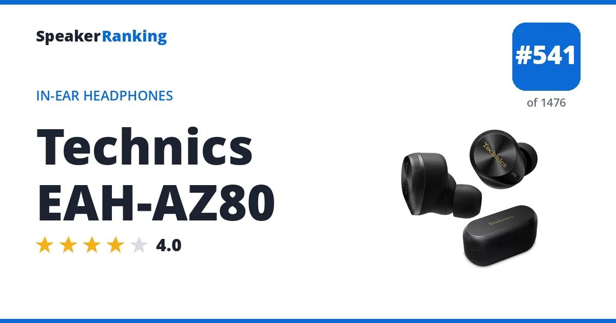 Technics EAH-AZ80 - ranked #541 of 1476 In-Ear Headphones · Editor's rating 4/5