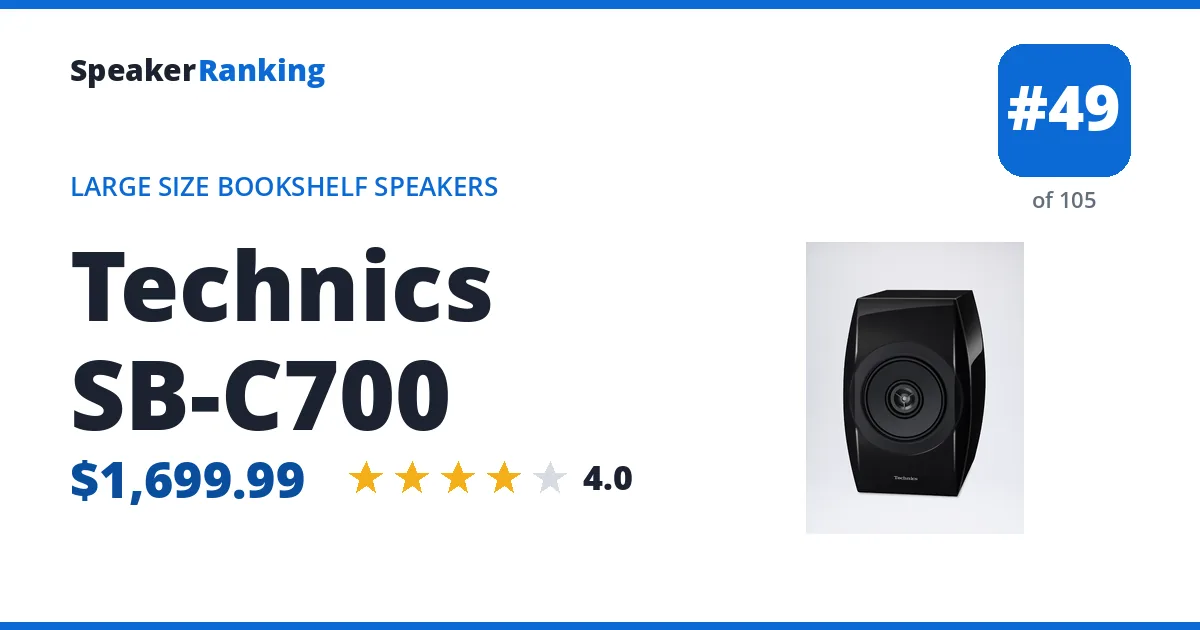 Technics SB-C700 - ranked #49 of 105 Large Size Bookshelf Speakers · Editor's rating 4/5