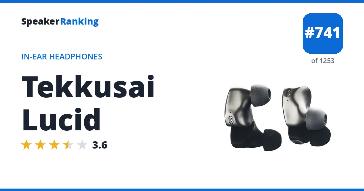 Tekkusai Lucid - ranked #741 of 1253 In-Ear Headphones · Editor's rating 3.6/5
