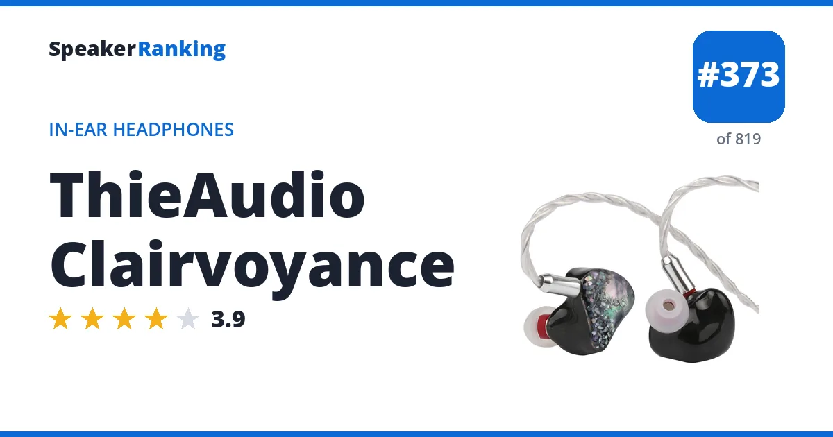 ThieAudio Clairvoyance - ranked #373 of 749 In-Ear Headphones · Editor's rating 3.9/5