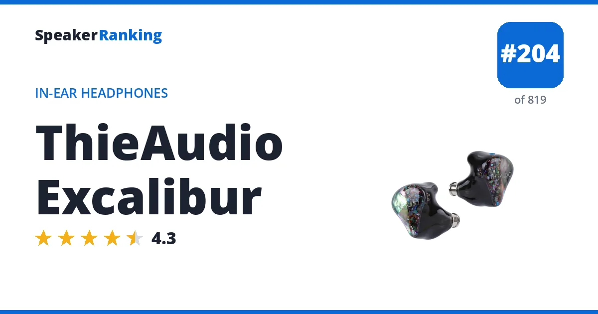 ThieAudio Excalibur - ranked #204 of 749 In-Ear Headphones · Editor's rating 4.3/5