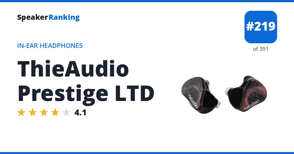 ThieAudio Prestige LTD - ranked #219 of 361 In-Ear Headphones · Editor's rating 4.1/5