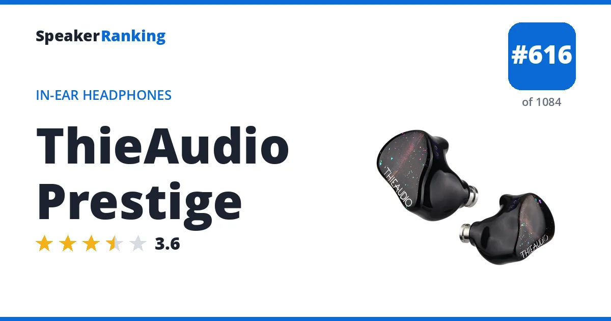 ThieAudio Prestige - ranked #607 of 1061 In-Ear Headphones · Editor's rating 3.6/5