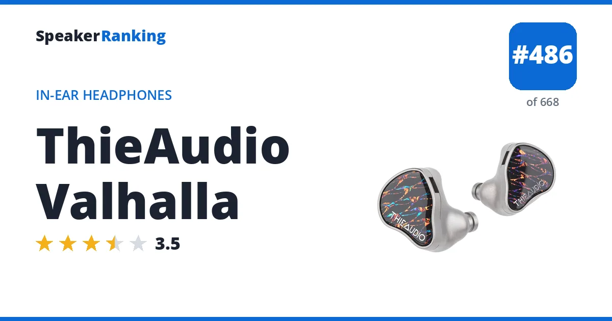 ThieAudio Valhalla - ranked #482 of 657 In-Ear Headphones · Editor's rating 3.5/5