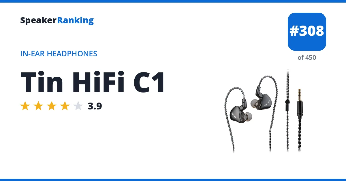 Tin HiFi C1 - ranked #308 of 450 In-Ear Headphones · Editor's rating 3.9/5