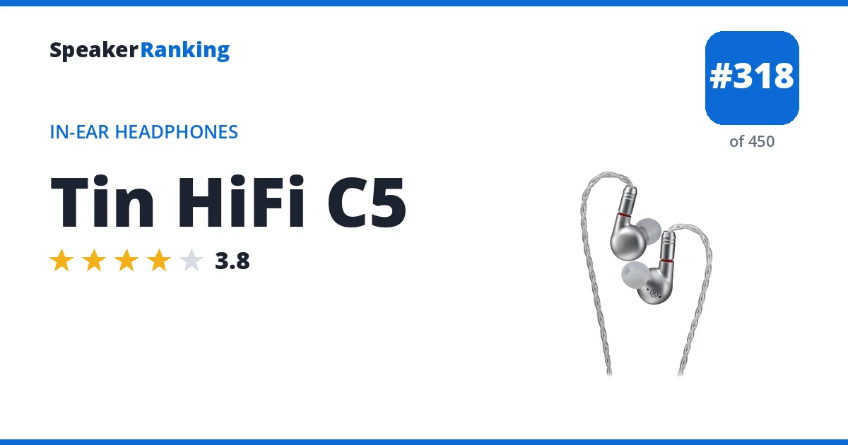 Tin HiFi C5 - ranked #318 of 450 In-Ear Headphones · Editor's rating 3.8/5