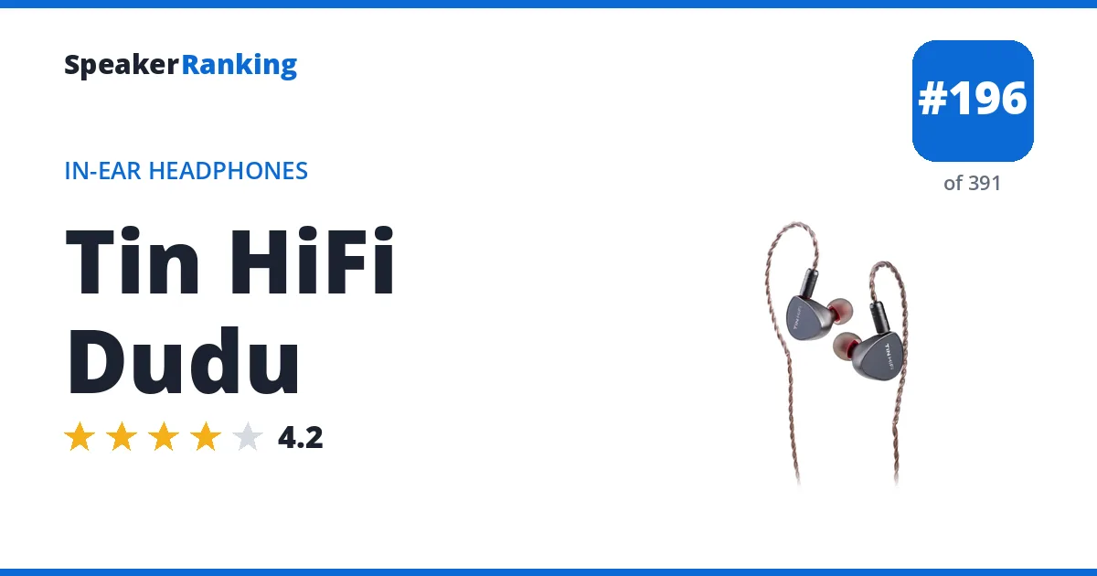 Tin HiFi Dudu - ranked #196 of 361 In-Ear Headphones · Editor's rating 4.2/5