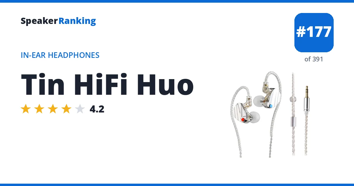 Tin HiFi Huo - ranked #177 of 361 In-Ear Headphones · Editor's rating 4.2/5