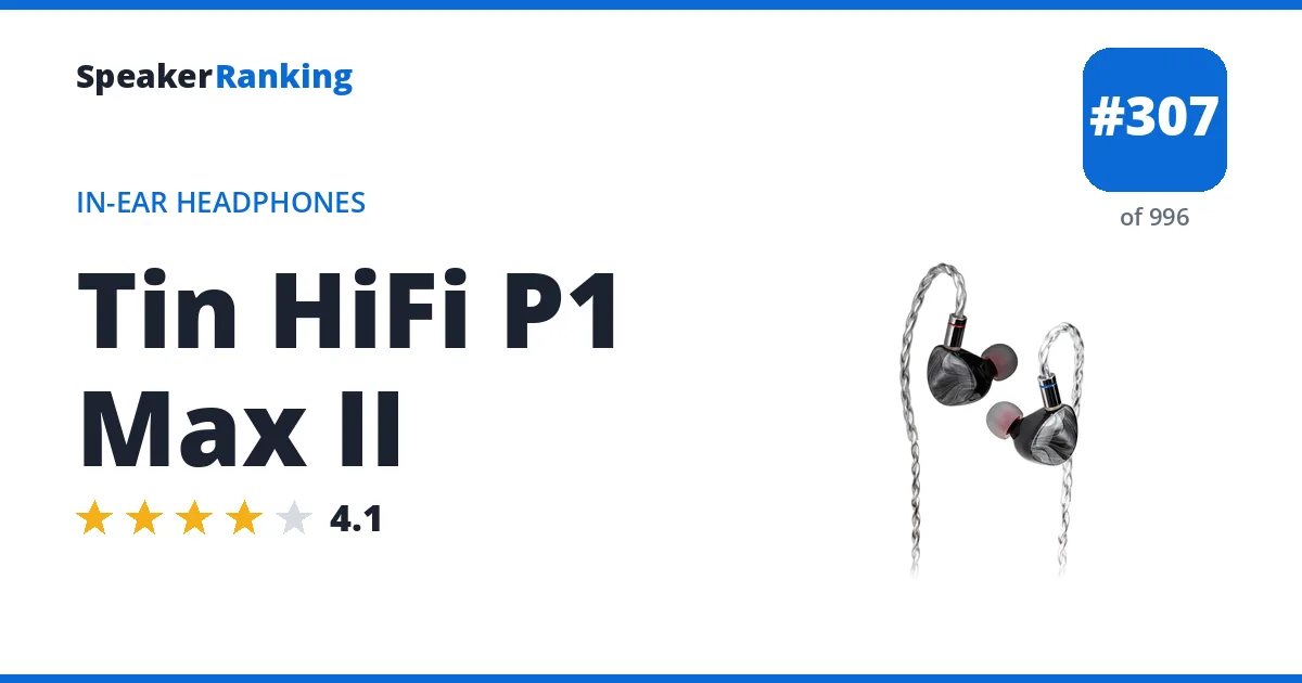 Tin HiFi P1 Max II - ranked #307 of 996 In-Ear Headphones · Editor's rating 4.1/5
